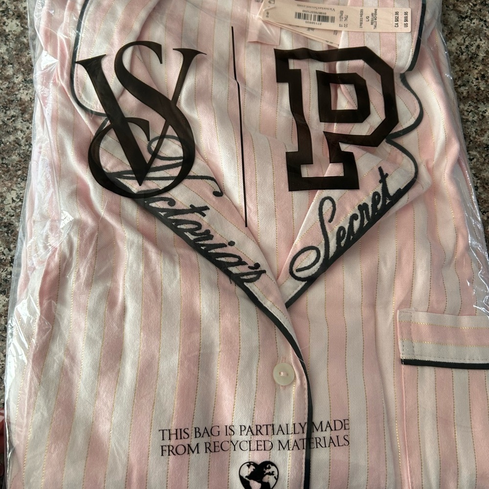 Victoria's Secret Pink and White Striped pj Set